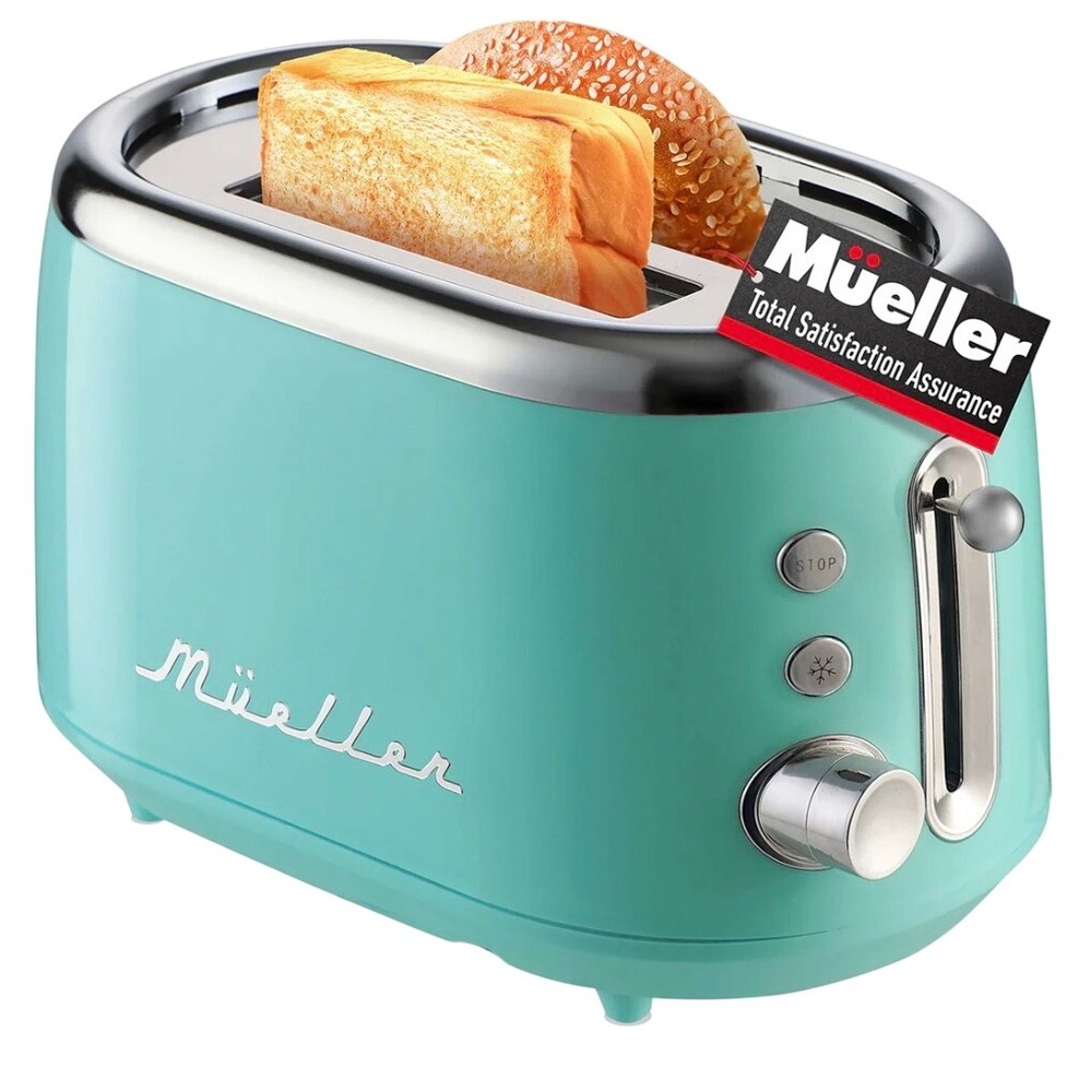 Mueller RetroToast 2 Slice Toaster Turquoise Teal MR-220 Retro Style New Box